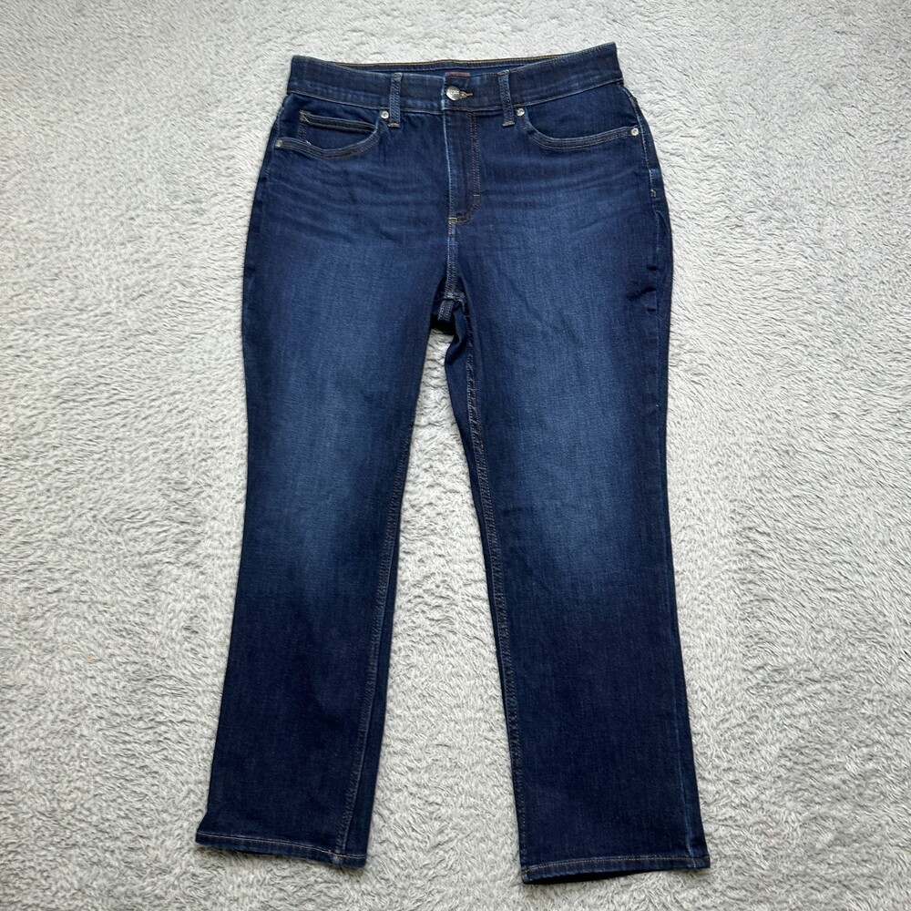 Lee Jeans Womens 12 (32x27 Fit) Petites Dark Blue Stretch Excellent